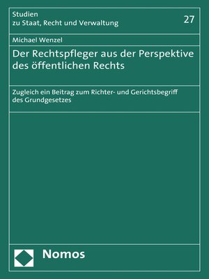 cover image of Der Rechtspfleger aus der Perspektive des öffentlichen Rechts